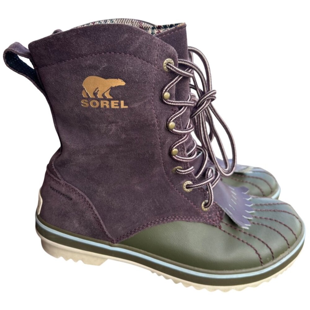 Sorel Women's size 6.5 Tivoli Camp 18 Purple Winter Snow Duck Boots NL1703-603